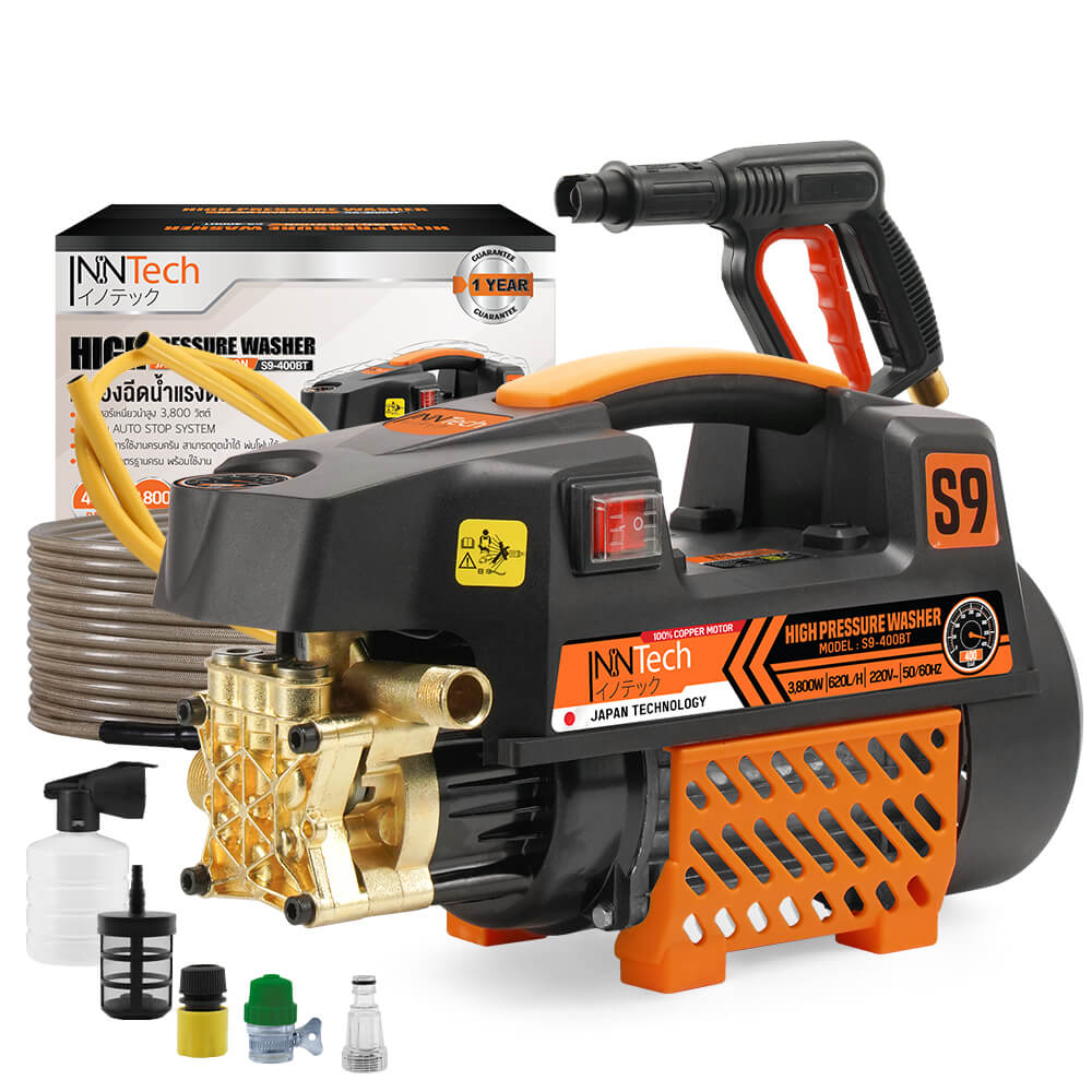 เครื่องฉีดน้ำแรงดันสูง InnTech รุ่น S9-400BT 400 บาร์ 3800 วัตต์